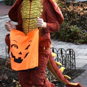 Halloween parade participants.