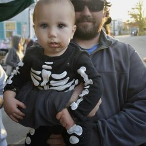 Halloween parade participants.