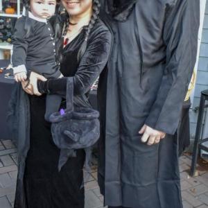 Halloween parade participants.