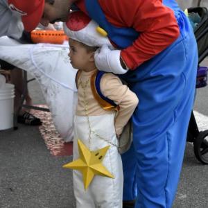 Halloween parade participants.
