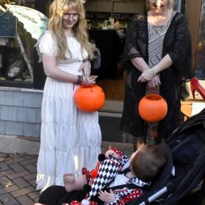 Halloween parade participants.