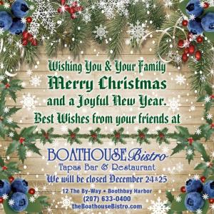Welcome Gardens Aglow Visitors! Boathouse Bistro Holiday Wishes
