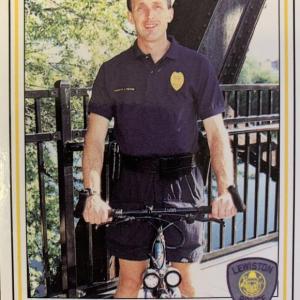 One of the two "Cop Cards" that Brown has from his time in the Lewiston Police Department. ISABELLE CURTIS/Boothbay Register
