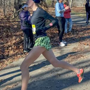 Karen Higgins racing at the Foot Locker Northeast regionals in Boston Nov. 30. By Ted Knowles