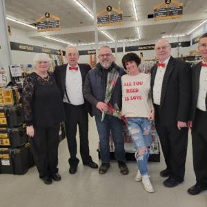 Members of the Nor'easters post Valentine serenade! Courtesy of Kathy Robitaille