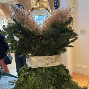 Pine bough and winterberry gown by Martha Cowdery. LISA KRISTOFF/Boothbay Register