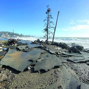 January 2024 storm damage on Shore Road at Ocean Point. File photo
