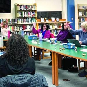The Community School District School Committee takes a vote Jan. 7. FRITZ FREUDENBERGER/Boothbay Register