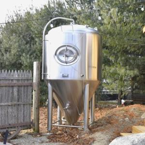 What used to be the brewery's biggest fermentor has been downgraded to a lawn ornament. ISABELLE CURTIS/Boothbay Register