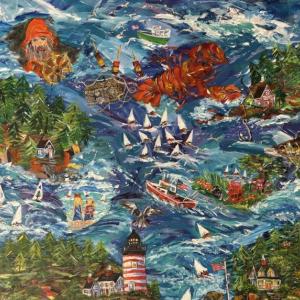 "This is Maine" - current work being tweaked by Sandra Chase Morrissey.