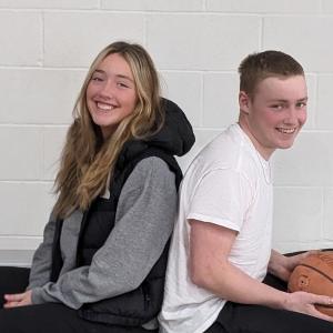 Siblings Tatum, left, and Tyson French lead their respective BRHS basketball teams in points scored. CANDI JONETH/Boothbay Register