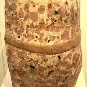 "Sacrificed" - recycled fiber clays, glass stains - Catherine Gibson.