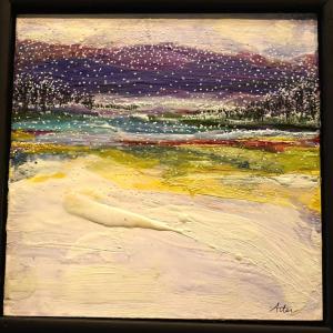 "Fairytale Snow Scene" - encaustic - Debra Arter.