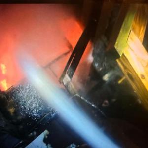 Fire attack teams spraying the interior of the structure. Courtesy of Mark Sullivan