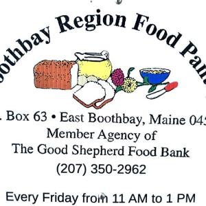 Boothbay Region Food Pantry sign