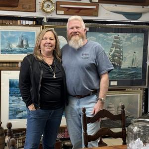 Laura and Tony de Haas of East Boothbay Trading Co. at 218 Ocean Point Road. LISA KRISTOFF/Boothbay Register