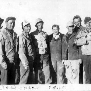 In 1945, these German POWs posed with the owner of a farm near Houlton where they worked. Note the prisoner holding one of the farm cats. Courtesy of Old Bristol Historical Society In 1945, these German POWs posed with the owner of a farm near Houlton where they worked. Note the prisoner holding one of the farm cats. Courtesy of Old Bristol Historical Society