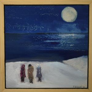 "Winter Houses Moon" - oil - Peggy Fitzgerald.