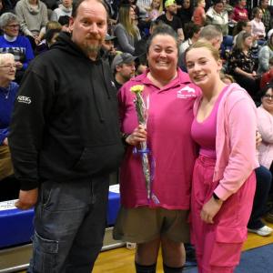 Hannah Hills with her parents, Michael and Heather Hills. FRITZ FREUDENBERGER/Boothbay Register