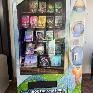 BRES's current book vending machine serves pre-K - sixth grade, but administration hopes to expand offerings to middle schoolers if they win an additional one. Courtesy of Lisa Tilton