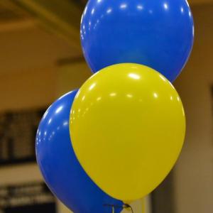 Blue and gold balloons