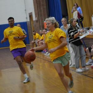 Lauren (Andrews) Carrol brings the ball into the offensive end. KEVIN BURNHAM/Boothbay Register