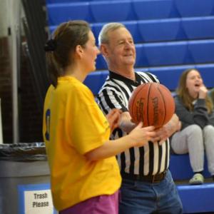 Jess (Monck) Mullins gets the ball from Clayton Pottle. KEVIN BURNHAM/Boothbay Register