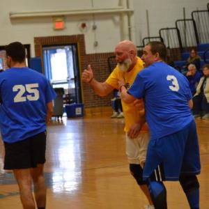 Ed Crocker and Korey Lewis mix it up again. KEVIN BURNHAM/Boothbay Register