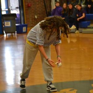 Abbie Clark marks the "Huck-a-Hawk" target. KEVIN BURNHAM/Boothbay Register