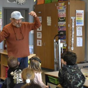 Denny Denniston of Barter Island Bee shows off the "wiggle dance" bees use to communicate. ISABELLE CURTIS/Boothbay Register