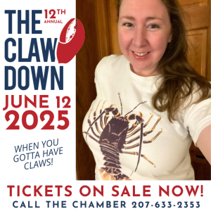 The lobster bite competition in Boothbay Harbor draws food lovers from around the world - including fans from Australia, who brough Kjirsten this T-Shirt 