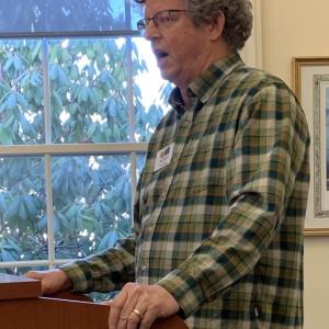 The new Boothbay Region Television station manager Lang Sheppard introduced himself April 9 to the Boothbay selectmen. BILL PEARSON/Boothbay Register New guy