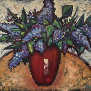 Phil Barter: "Lilacs in Deco Pot." Courtesy of Gleason Fine Art