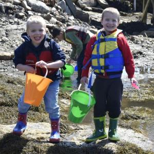 Griffin Climo, left, and Phalan Browne enjoying the day. FRITZ FREUDENBERGER/Boothbay Register