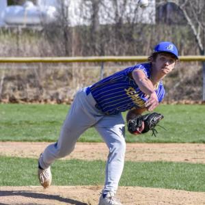 Liam Jacobs pitched a no-hitter against Hall-Dale April 28 to help the Seahawks win 10-0. FRITZ FREUDENBERGER/Boothbay Register