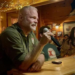 Mike Douglas on the mic at Brady's April 20. Erik Ward photo