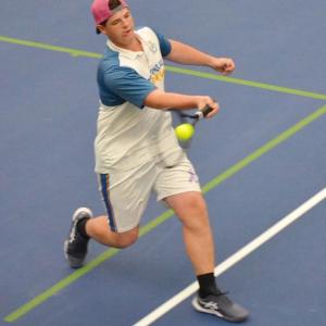 Griffin Yereance in action against Mountain Valley. KEVIN BURNHAM/Boothbay Register