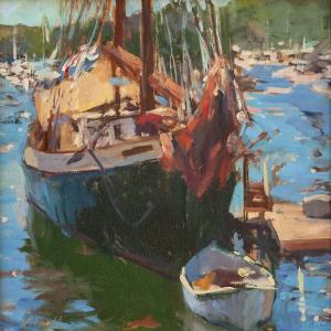 "Angelique at the Dock" by Roberta Goschke, oil, 12” x 12” is among the artist's work now at Sylvan Gallery in Wiscasset. Courtesy of Ann Scanlan "Angelique at the Dock" by Roberta Goschke, oil, 12” x 12” is among the artist's work now at Sylvan Gallery in Wiscasset. Courtesy of Ann Scanlan