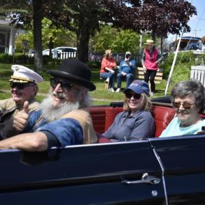 Grand Marshal Jim Singer and family members driven by Al Cohen led the Boothbay Harbor observance of Memorial Day 2025. LISA KRISTOFF/Boothbay Register