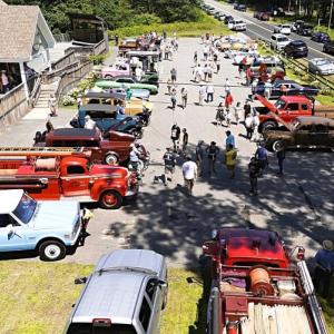 An aerial view of the Olde Bristol Days Vintage Car Show. Courtesy of Jeff Friedman