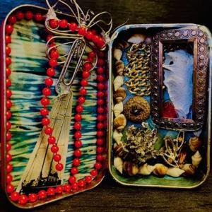 A pocket shrine (aka portable altar) by a student of Manon Lewis. Photo courtesy of Manon Lewis A pocket shrine (aka portable altar) by a student of Manon Lewis, Photo courtesy of Mrs. Lewis