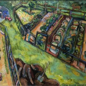 Diana Young painting in tempra. Courtesy of Gold/Smith Gallery