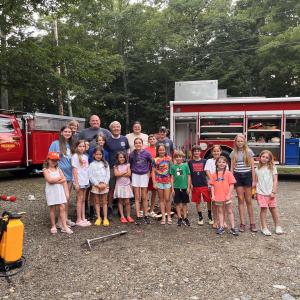 Boothbay Fire & Rescue Deputy Chief Joe Hall with a Fire Education group. Courtesy photo
