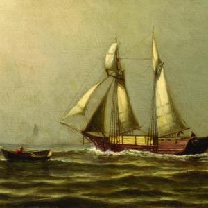 William E. Norton (1843-1916) "At Sea, 1876," oil on canvas, 10" x 16" at Wiscasset Bay Gallery, Wiscasset June 26-July 30. William E. Norton (1843-1916) "At Sea, 1876," oil on canvas, 10" x 16" at Wiscasset Bay Gallery, Wiscasset June 26-July 30.