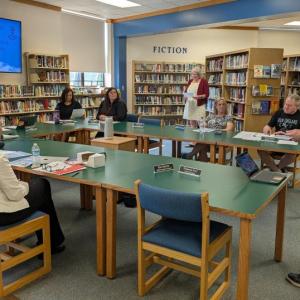 Rising BRHS sophomore Jackson Zehm presents the CSD School Committee with a proposal for a town cleanup day to prevent pollution from accumulating in snowbanks. FRITZ FREUDENBERGER/Boothbay Register