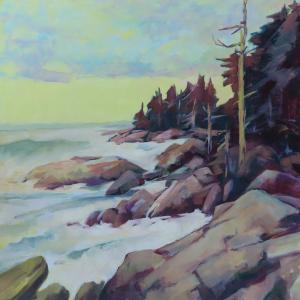 "Ledgewood" is among Judith Schuppien's paintings in her solo show at River Arts. Courtesy of the artist "Ledgewood" by Judith Schuppien. Courtesy of the artist
