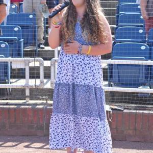 Every summer since she was 10, Edwards has opened for the Portland Sea Dogs. Courtesy of Steve Edwards