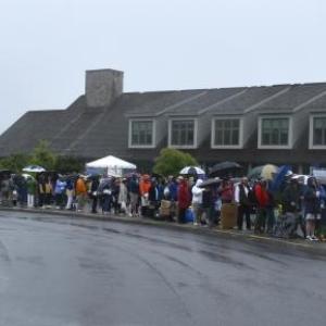 A large crowd turned up for the event despite the rain. FRITZ FREUDENBERGER/Boothbay Register