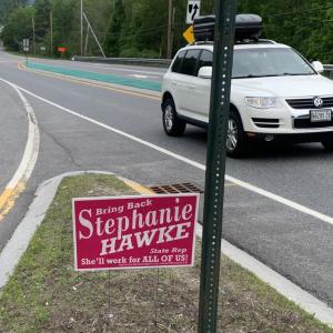 This sign mysteriously appeared at the Route One and Route 27 intersection in Edgecomb. BILL PEARSON/Boothbay Register Lawn sign