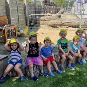 Some of the Boothbay Region YMCA’s Harbor Montessori School summer friends are excited to a helping hand in the natural playground while their school is being renovated behind them. The Harbor Montessori School is scheduled to open up on-time and on-budget at the end of August. Courtesy of Allyson Goodwin Some of the Boothbay Region YMCA’s Harbor Montessori School summer friends are excited to a helping hand in the natural playground while their school is being renovated behind them. The Harbor Montessori School is scheduled to open up on-time and on-budget at the end of August. Courtesy of Allyson Goodwin